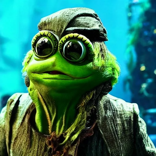 Prompt: pepe as davy jones