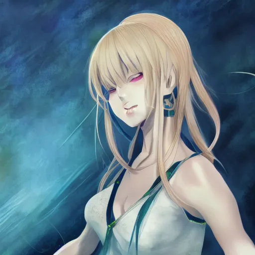 Image similar to portrait of dancer coping with mental illness, anime fantasy illustration by tomoyuki yamasaki, kyoto studio, madhouse, ufotable, trending on artstation