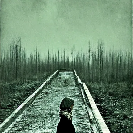 Image similar to stalker minimalist movie poster, soviet cinema, tarkovsky