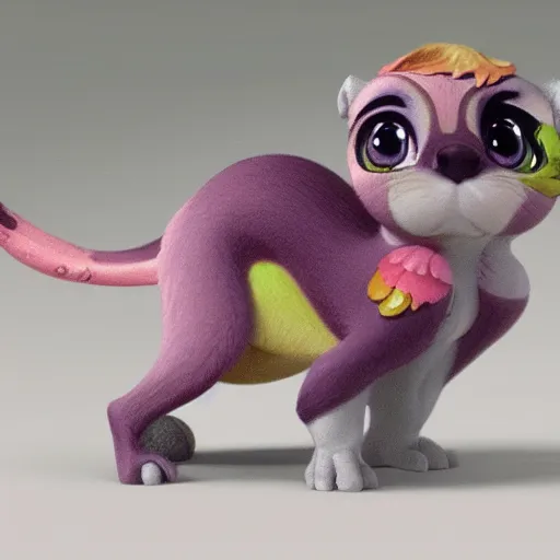 Image similar to 3d Littlest Pet Shop animal, realistic scales, master painter and art style of Noel Coypel, art of Émile Eisman-Semenowsky, art of Édouard Bisson