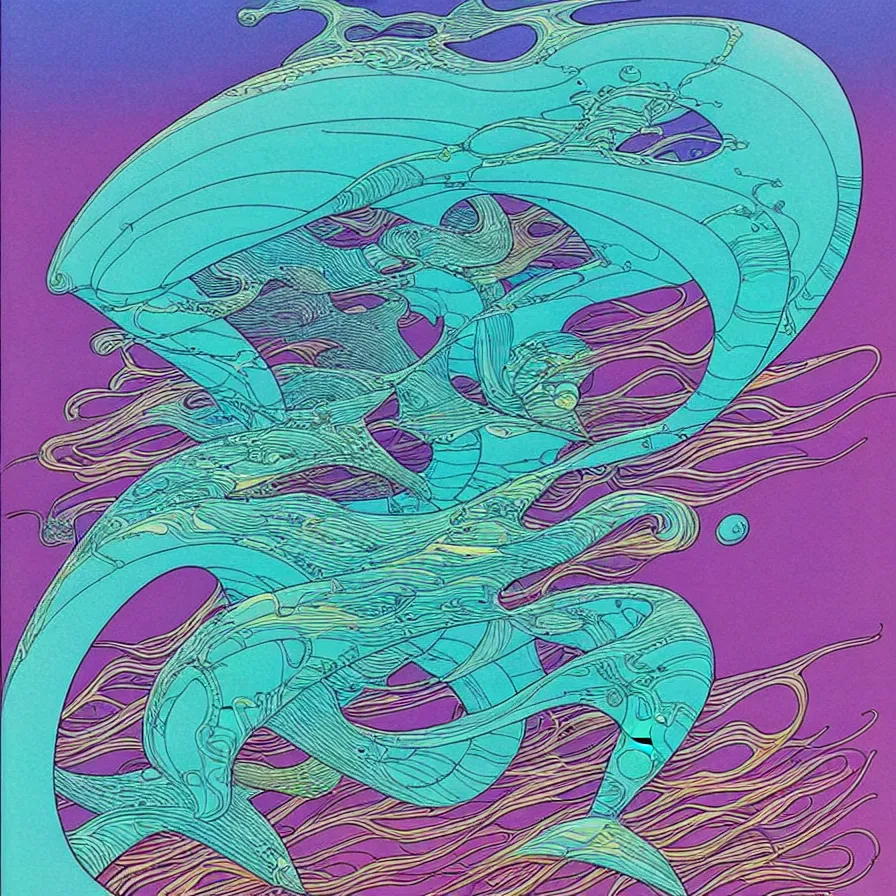 Image similar to ( ( ( ( shinning sea, with decorative frame design ) ) ) ) by mœbius!!!!!!!!!!!!!!!!!!!!!!!!!!!, overdetailed art, colorful, artistic record jacket design