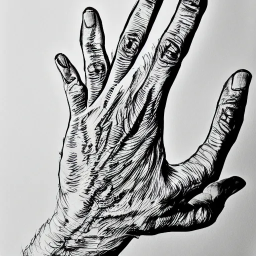 Image similar to a human hand drawing