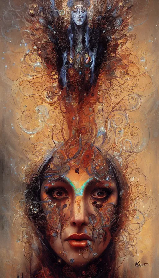 Image similar to portrait of a digital shaman, by karol bak