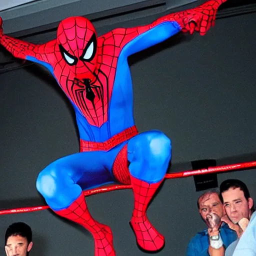 Image similar to SPIDERMAN enter the ring as boxer