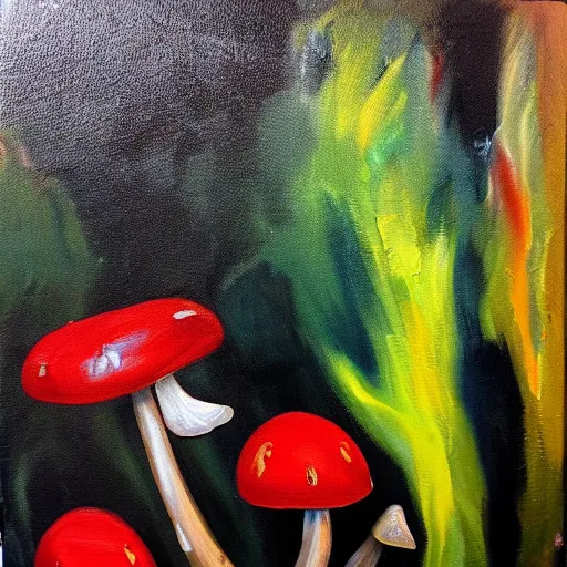 Prompt: “🍄 oil on panting”