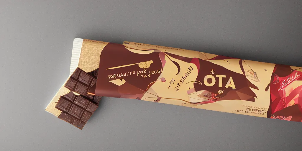 Image similar to a packaging design for a chocolate bar, octane render, ultra realistic