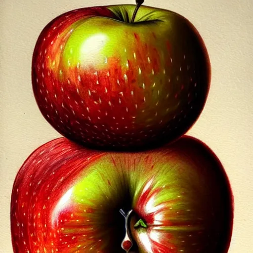 Image similar to apples arranged in the shape of a face, fantasy, intricate, elegant, highly detailed, lifelike, photorealistic, digital painting, artstation, illustration, smooth, sharp focus, art by giuseppe arcimboldo