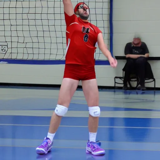 Prompt: keith raniere playing volleyball