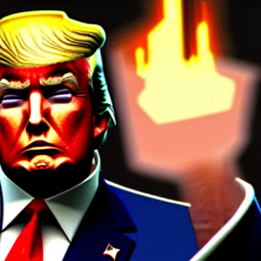 Prompt: donald trump in dark soulsd, ps 3 gameplay, highly detailed