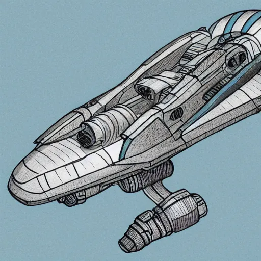 Prompt: a paper drawing concept of an spaceship, 8 k, hight resolution, hight quality, hyper realistic, photorealistic