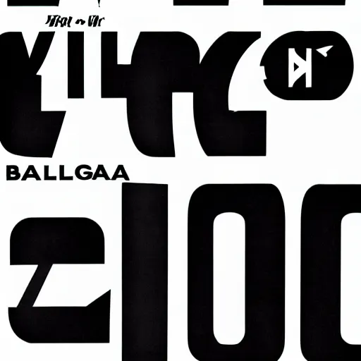 Image similar to black on white editorial typography cover for balenciaga in style of david rudnick, y 2 k