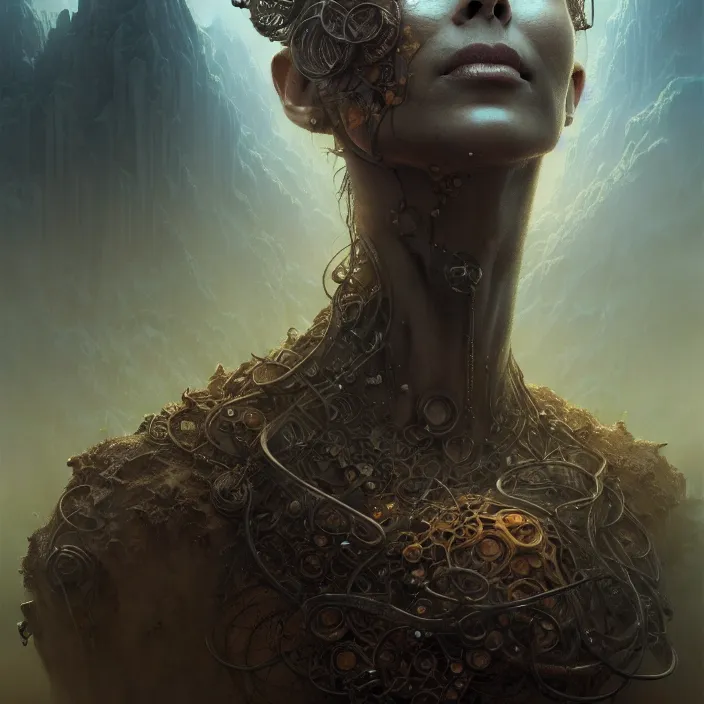 Image similar to closeup portrait shot of a meditation in a hellscape in a scenic dystopian environment, intricate, elegant, highly detailed, centered, digital painting, artstation, concept art, smooth, sharp focus, illustration, artgerm, tomasz alen kopera, peter mohrbacher, donato giancola, joseph christian leyendecker, wlop, boris vallejo