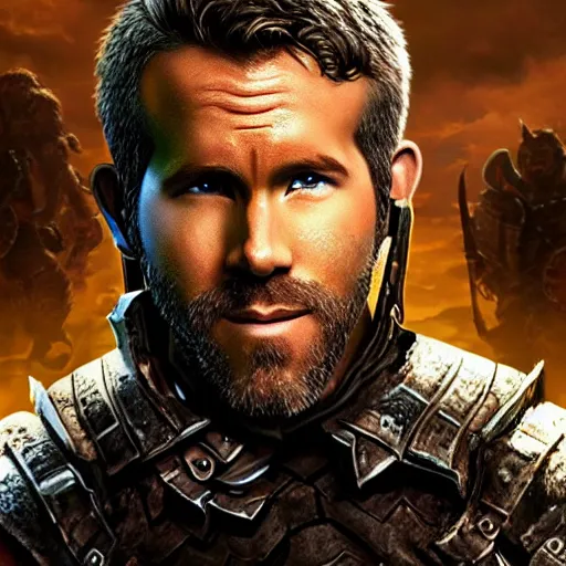 Ryan Reynolds Death Knight movie poster, Stable Diffusion