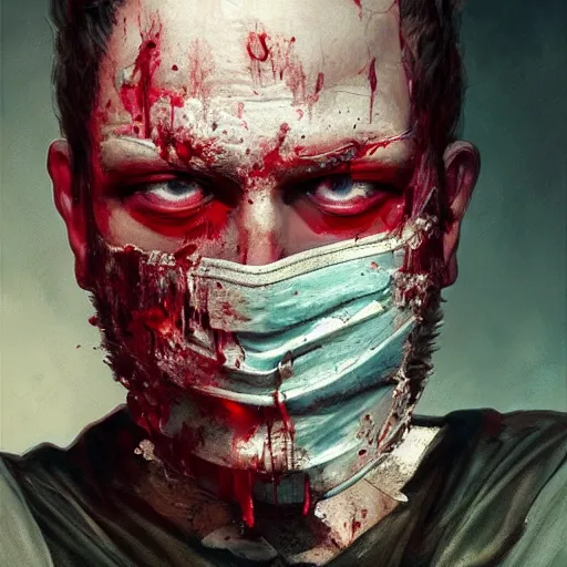 Prompt: portrait painting of a bloodied serial killer wearing a hello kitty mask, ultra realistic, concept art, intricate details, eerie, highly detailed, photorealistic, octane render, 8 k, unreal engine. art by artgerm and greg rutkowski and alphonse mucha