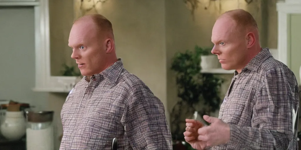 Image similar to a film still of Bill burr in steel magnolias, high quality