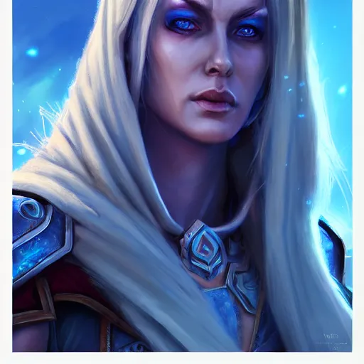 Image similar to hyperrealist portrait of sylvanas windrunner on a blue planet. by bayard wu, fantasy art, photo realistic, dynamic lighting, trending on artstation, poster, volumetric lighting, very detailed faces, 4 k, award winning