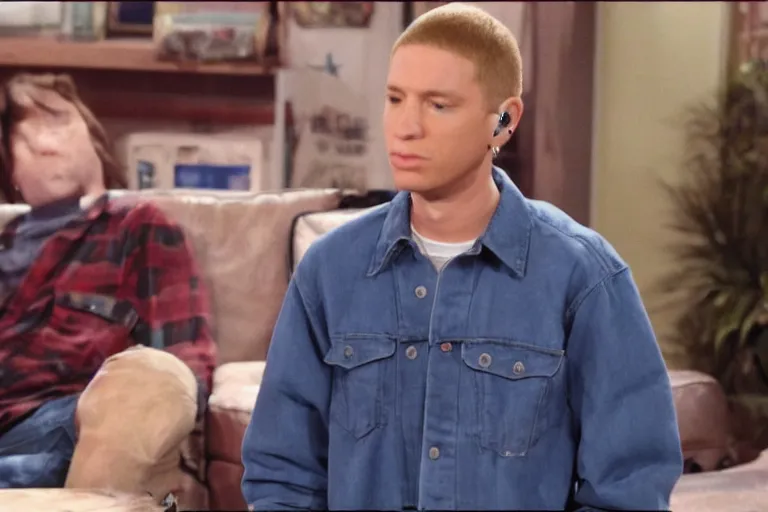 Image similar to eminem rapping in episode of that 7 0 s show, hd image