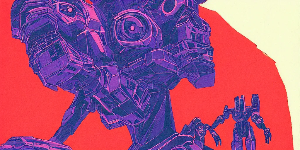 Prompt: risograph grainy painting of gigantic huge evangelion face with a lot of details - like mech covered ooze, by moebius and dirk dzimirsky, close - up wide portrait