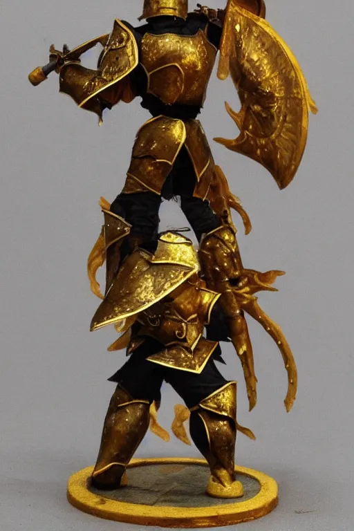 Image similar to Golden dragon born fighter wearing plate armor