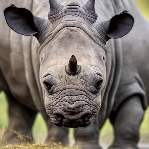 Image similar to an rhino that looks like a pug, national geographic photography