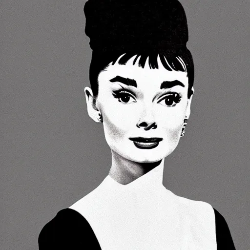 Image similar to audrey hepburn art by giulio campagnola