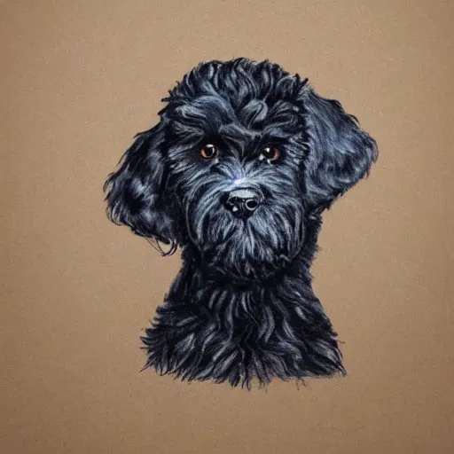 Image similar to black goldendoodle dog, high detail