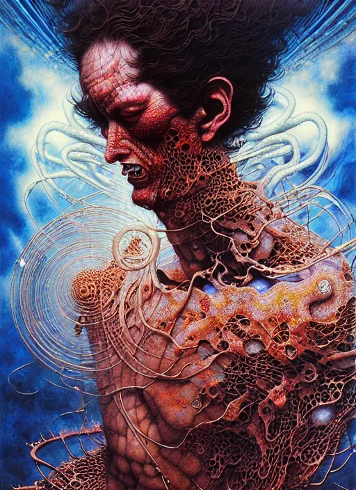 Prompt: detailed image of man haunted by time machine by Ayami Kojima, Amano, Karol Bak, Greg Hildebrandt, and Mark Brooks, rich deep colors. Beksinski painting, part by Adrian Ghenie and Gerhard Richter. art by Takato Yamamoto. masterpiece . intricate artwork by Tooth Wu and wlop and beeple, greg rutkowski, very coherent symmetrical artwork, cinematic, hyper realism, high detail, octane render, unreal engine, 8k, Vibrant colors, Smooth gradients, High contrast, depth of field. by Katsuhiro Otomo, full body character drawing, inspired by Evangeleon, clean ink detailed line drawing, intricate detail, extremely detailed. painting by Arthur Rackham, Eugene de Blaas, Frederic Leighton