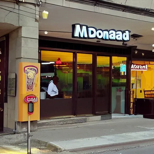 Prompt: photo of McDonald’s restaurant cathedral