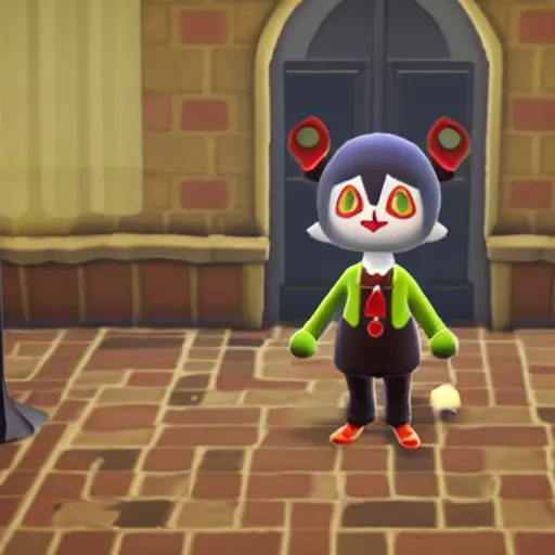 Prompt: Nosferatu in animal crossing