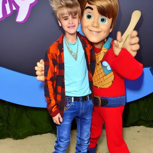 Prompt: Justin Bieber Dressed as Woody from Toy Story 4