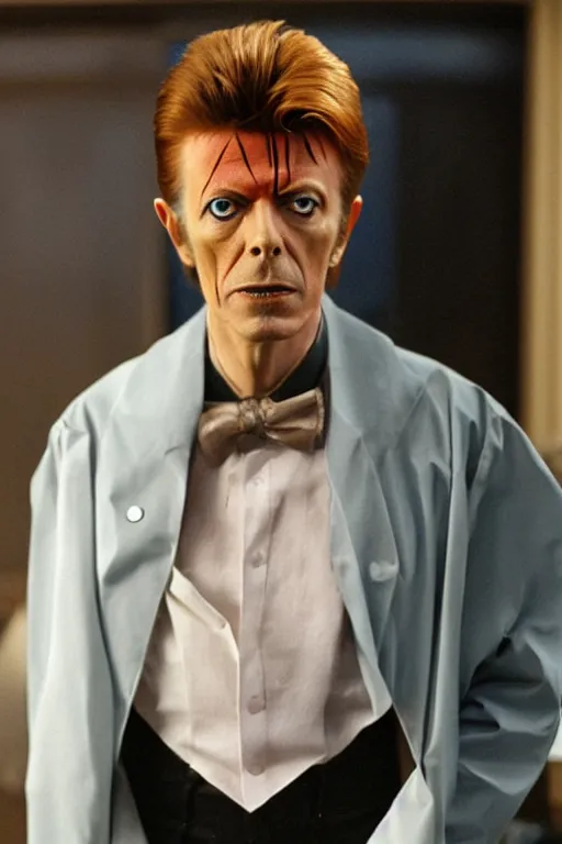 Image similar to david bowie as dr house in house