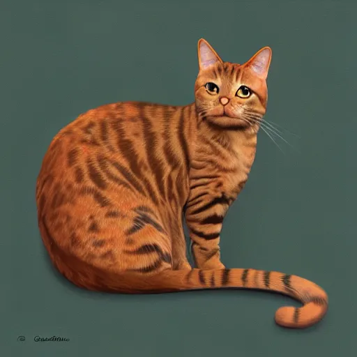 Prompt: cat fungul on back, illustration oil digital art