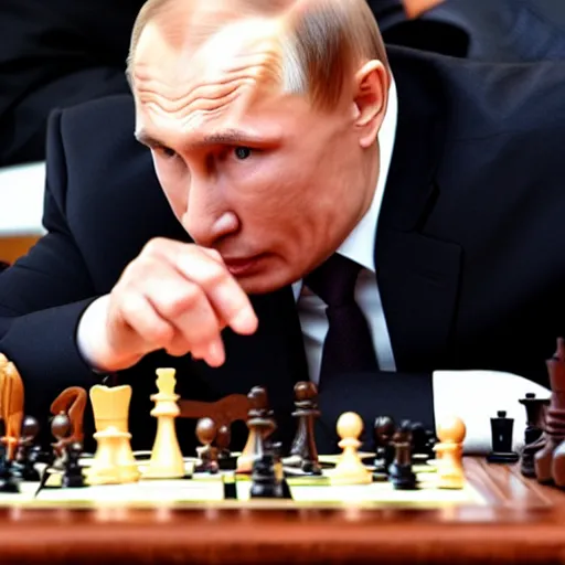 Image similar to photo of putin playing chess, 4 k