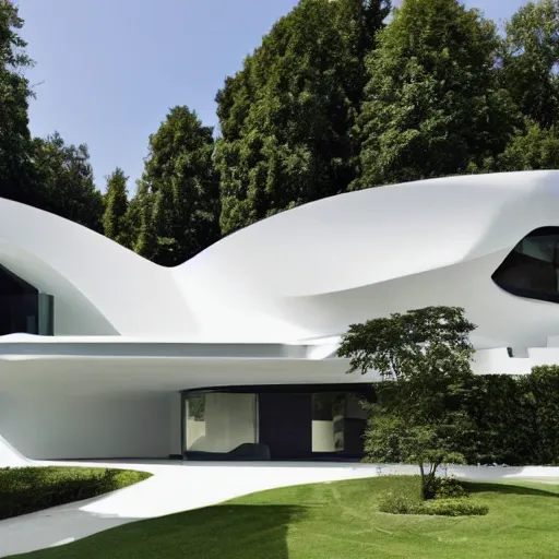 Image similar to house designed by zaha hadid