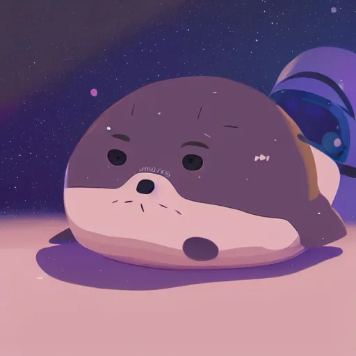 Image similar to baby harp seals as astronaut in space, year 2 3 0 0, atey ghailan, goro fujita, studio ghibli, rim light, sharp lighting, clear focus, very coherent,