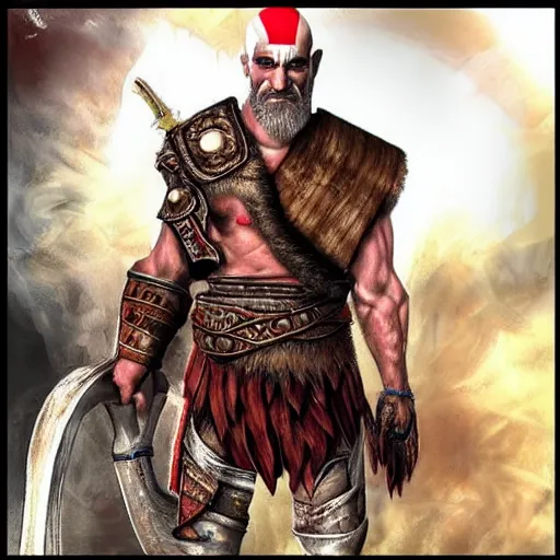 Prompt: benjamin!!!!! netanyahu!!!!!! as kratos from god of war