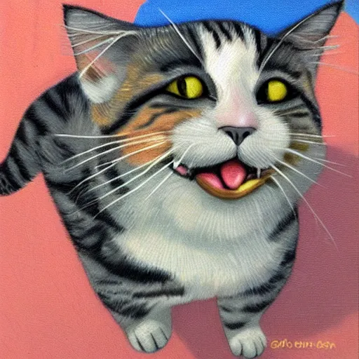 Image similar to a joyful cat