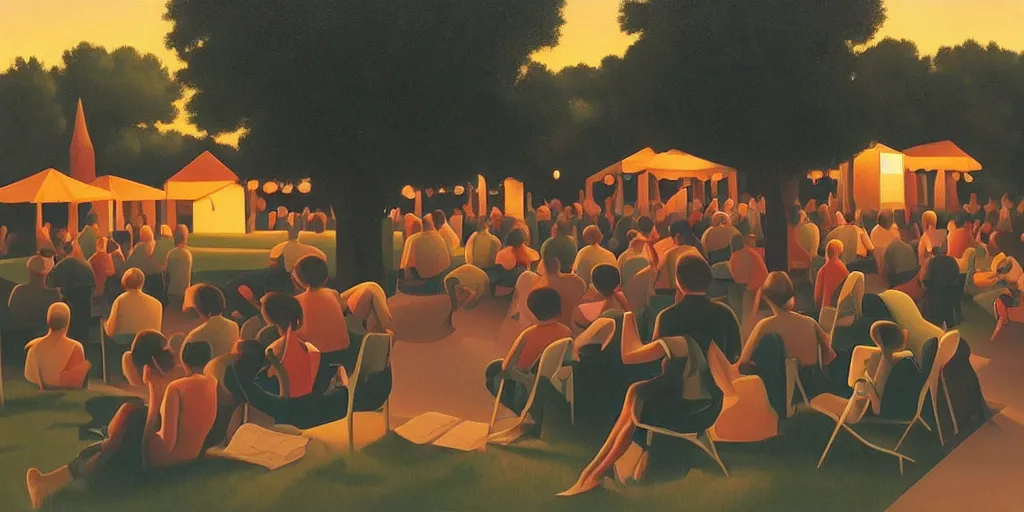 Image similar to concert, summer evening, kenton nelson