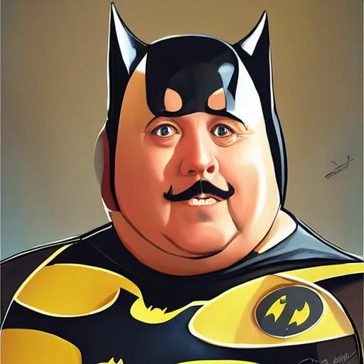 Prompt: paul blart as batman, pixar cute, highly detailed, sharp focus, digital painting, artwork by Victor Adame Minguez + Yuumei + Tom Lovell + Sandro Botticelli