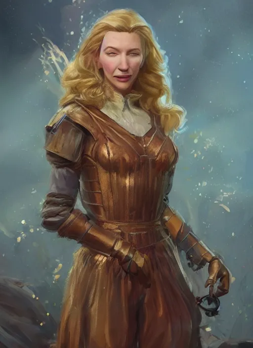 Image similar to beautiful female dorothy gale, cate blanchett as dorothy, full body character concept, armor, super powers, fantasy, intricate, elegant, highly detailed, digital painting, artstation, concept art, shining, sharp focus, illustration, art by stanley lau