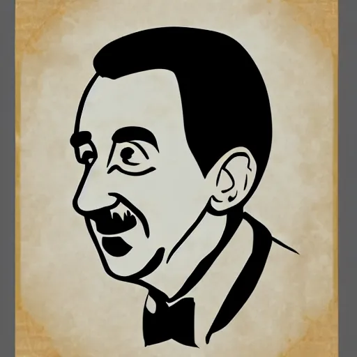 Prompt: a portrait of walt disney in the style of charles m. schulz
