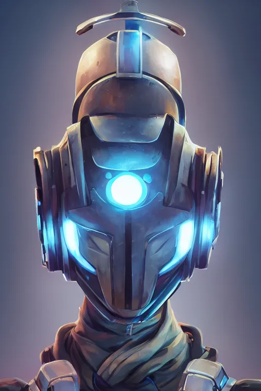 Image similar to epic mask helmet robot ninja portrait stylized as fornite style game design fanart by concept artist gervasio canda, behance hd by jesper ejsing, by rhads, makoto shinkai and lois van baarle, ilya kuvshinov, rossdraws global illumination radiating a glowing aura global illumination ray tracing hdr render in unreal engine 5