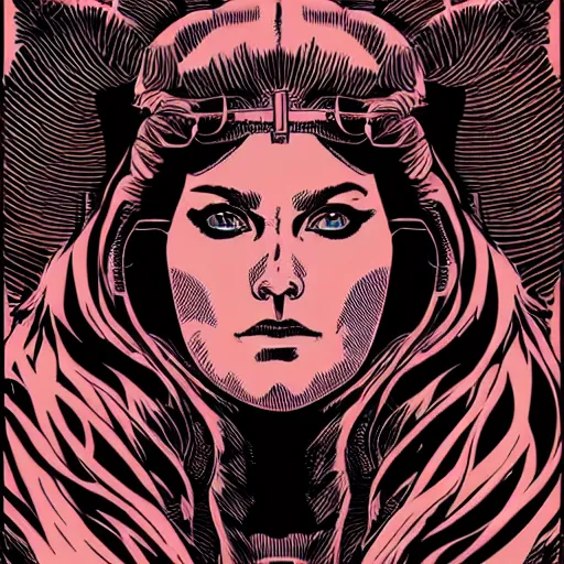 Image similar to portrait of a norse goddess, by laurie greasley and james stokoe, 4 k, 8 k