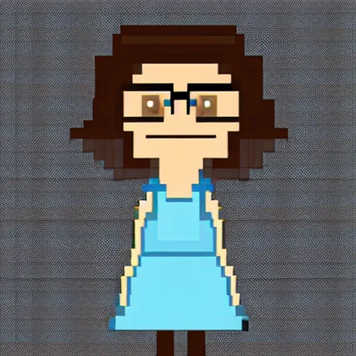 Image similar to Pixel art of Tina Belcher from Bob's Burgers