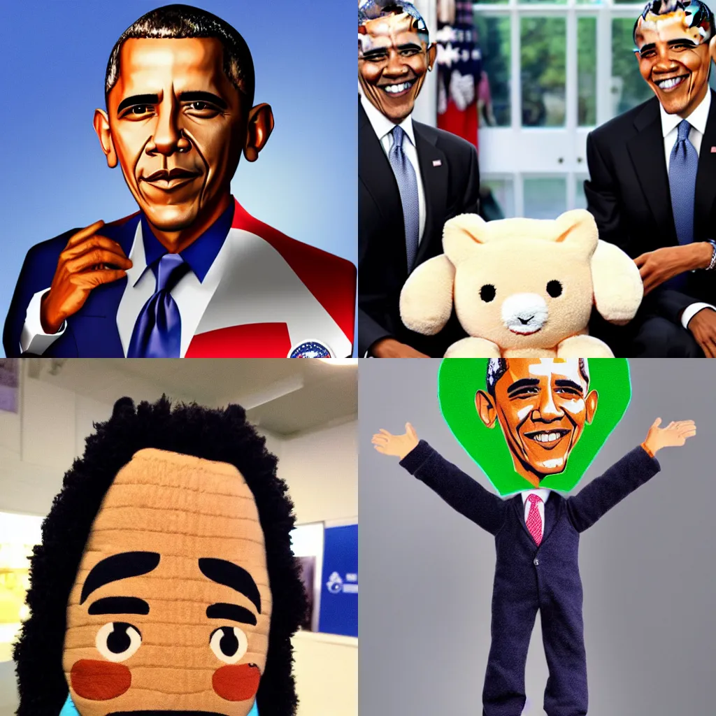 Prompt: Barack Obama plushie