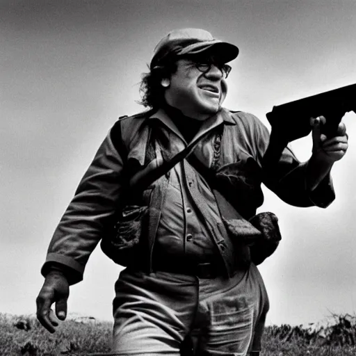 Prompt: Danny DeVito joins the VietCong, epic quality, dramatic, 8k, movie still, sharp focus