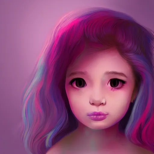 Prompt: the cotton candy kiss of transcendental bliss, little girl in the style of pascal blanche from artstation, digital art