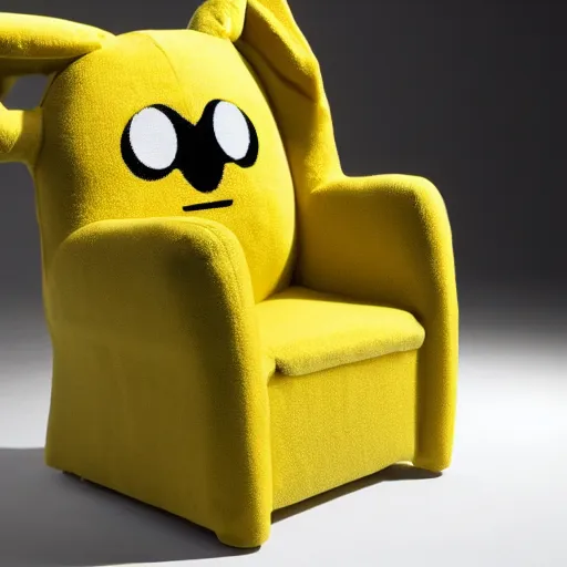 Prompt: an armchair in a shape of pikachu pikachu pikachu