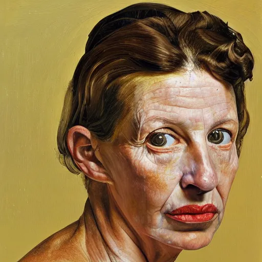 Prompt: high quality high detail painting by lucian freud, hd, exaggerated portrait of a beauty queen, photorealistic lighting