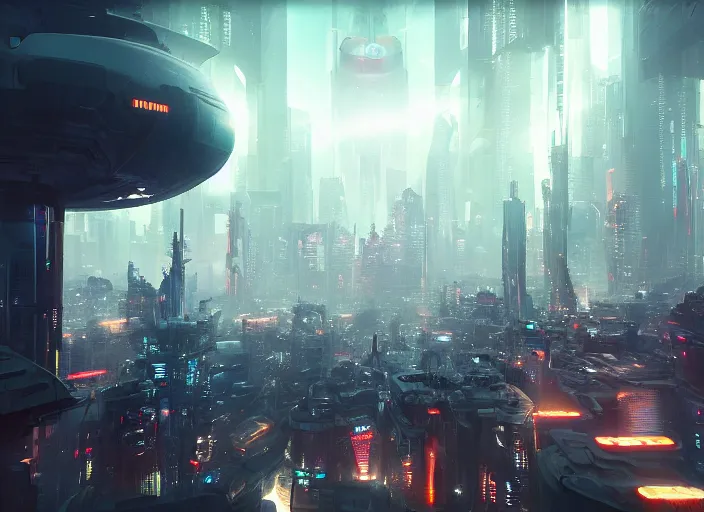 Image similar to a futuristic city with a giant eye in the center, cyberpunk art by neil blevins, cgsociety, fantasy art, dystopian art, cryengine, redshift, gigeresque cthulu vibes